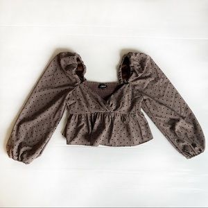 En Saison by Anthropologie bubble sleeve crop top